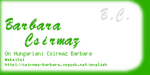 barbara csirmaz business card